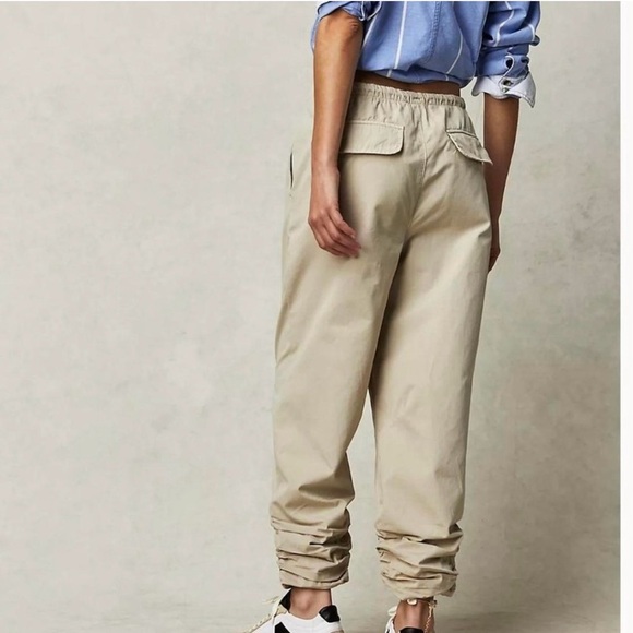 Free People‎ Khaki New Light Parachute Pants Size XS Casual Drawstring - Picture 4 of 13